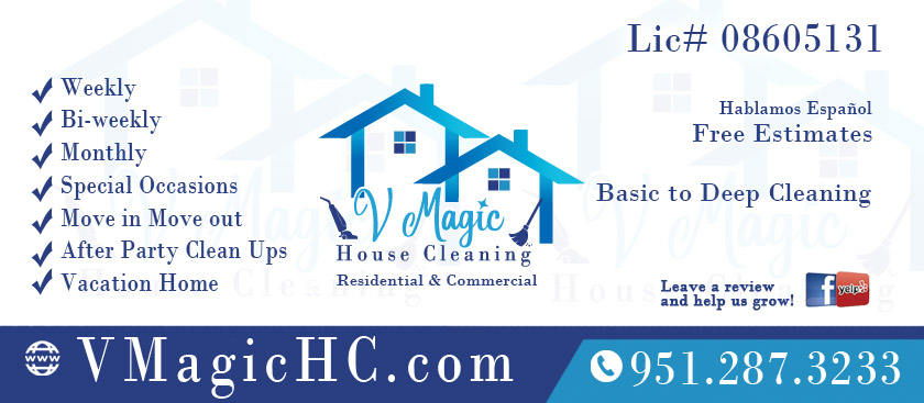 V Magic House Cleaning Residential and Commercial basic to deep cleaning Painters decks canvas awings in Murrieta, Menifee, Temecula Menifee CA